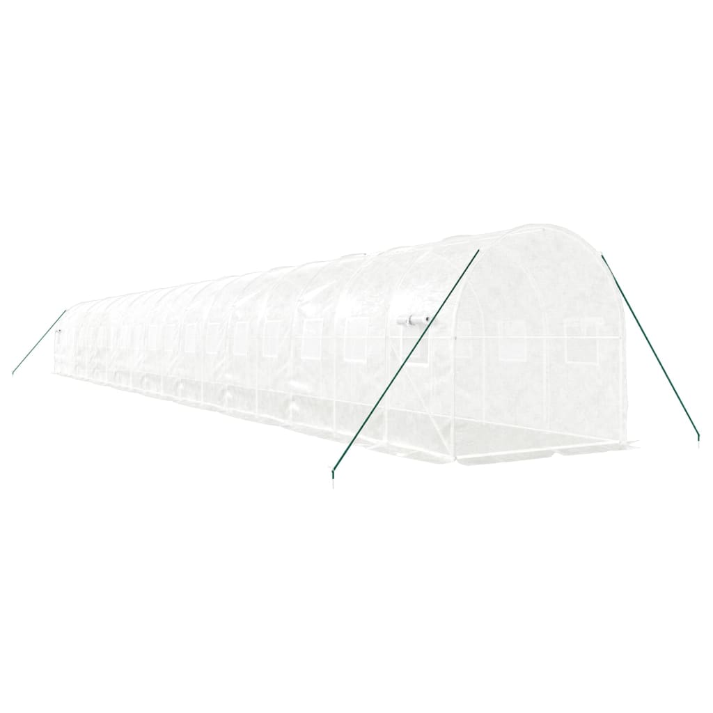 vidaXL Greenhouse with Steel Frame White 36 m² 18x2x2 m