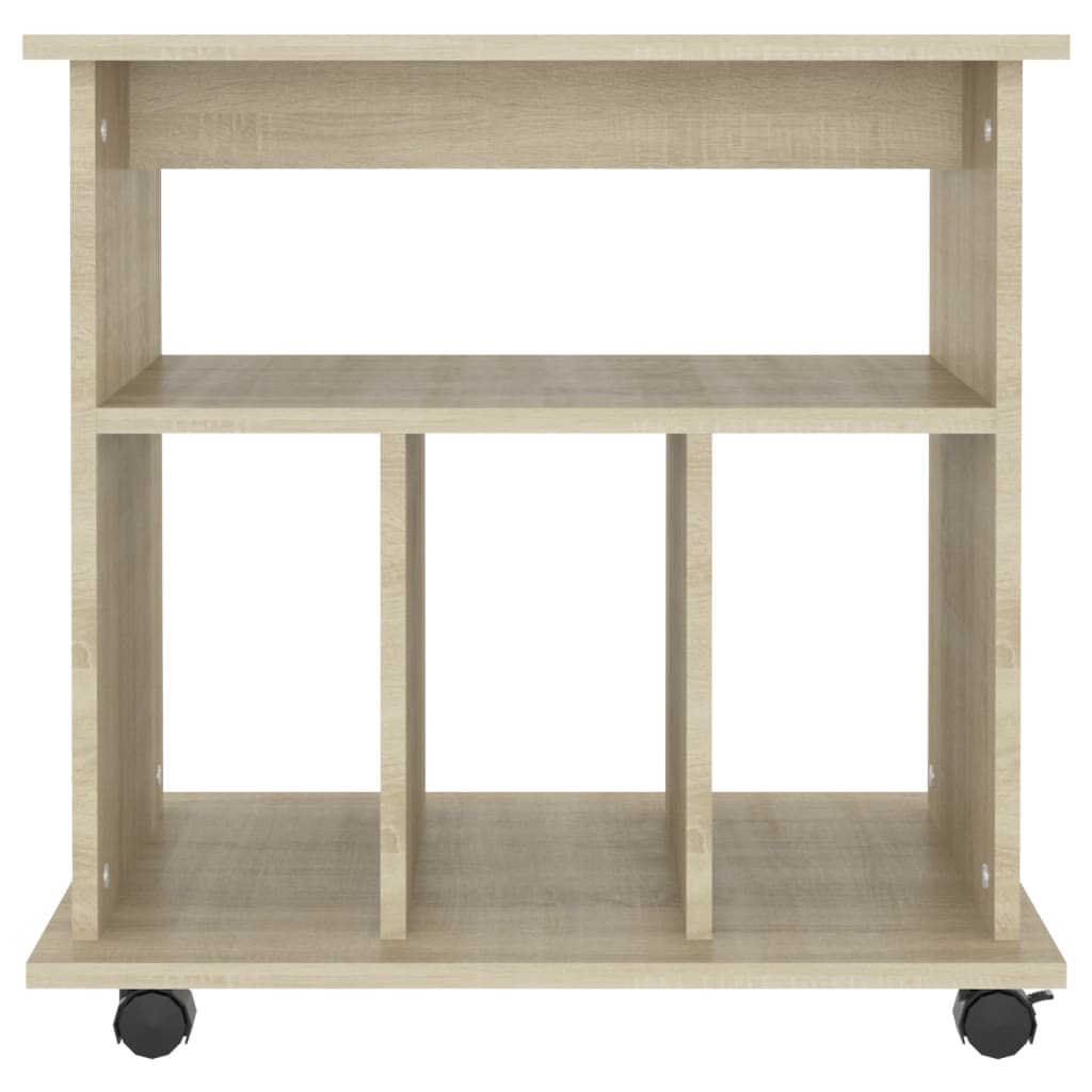 vidaXL Rolling Cabinet Sonoma Oak 60x45x60 cm Engineered Wood