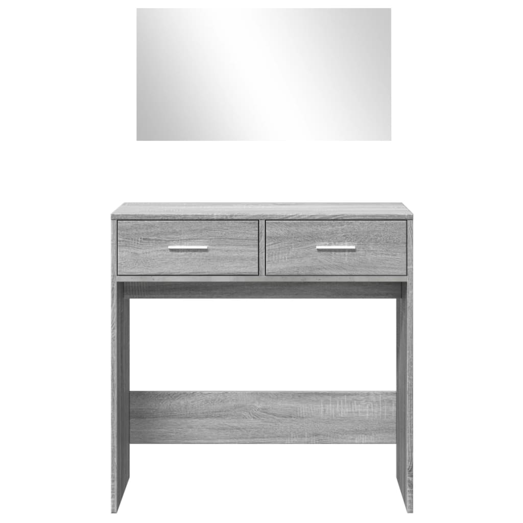 vidaXL Dressing Table with Mirror Grey Sonoma 80x39x80 cm