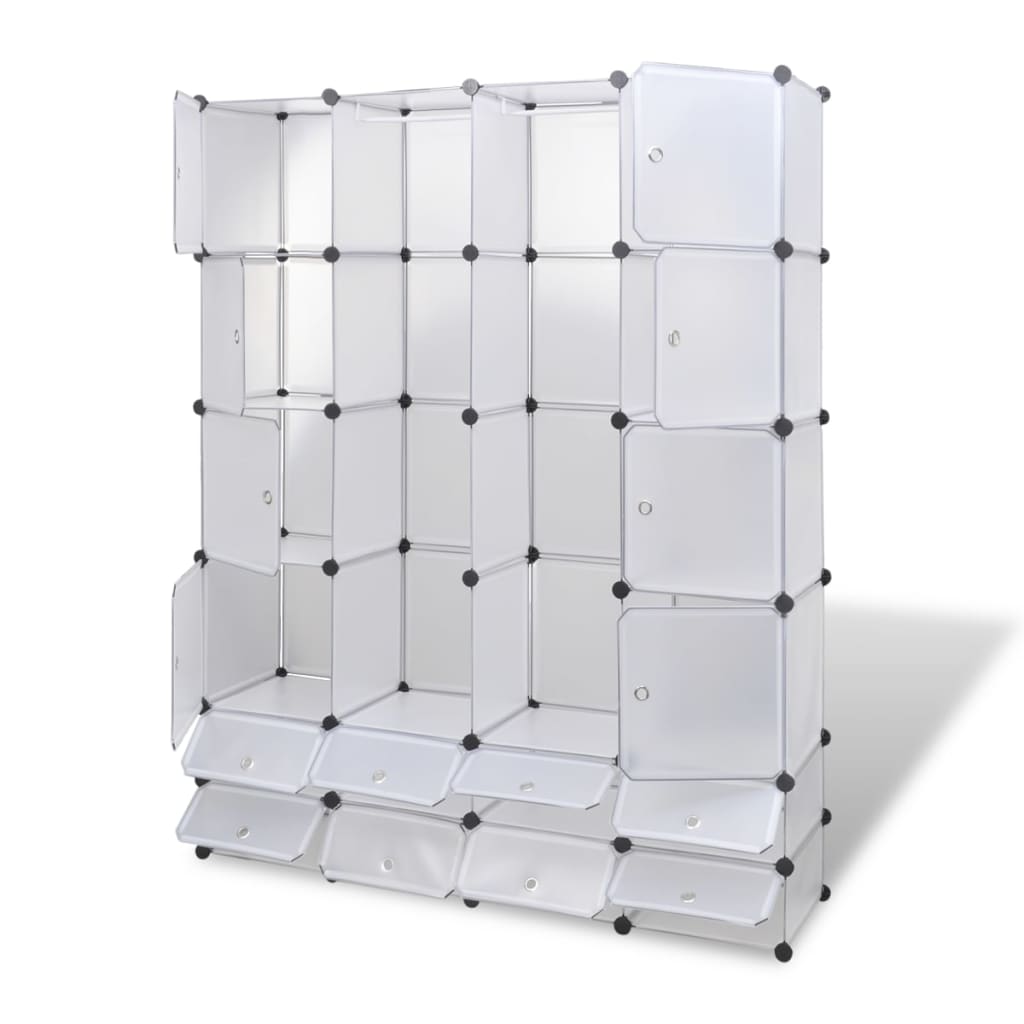vidaXL Modular Cabinet 18 Compartments White 37x146x180.5 cm