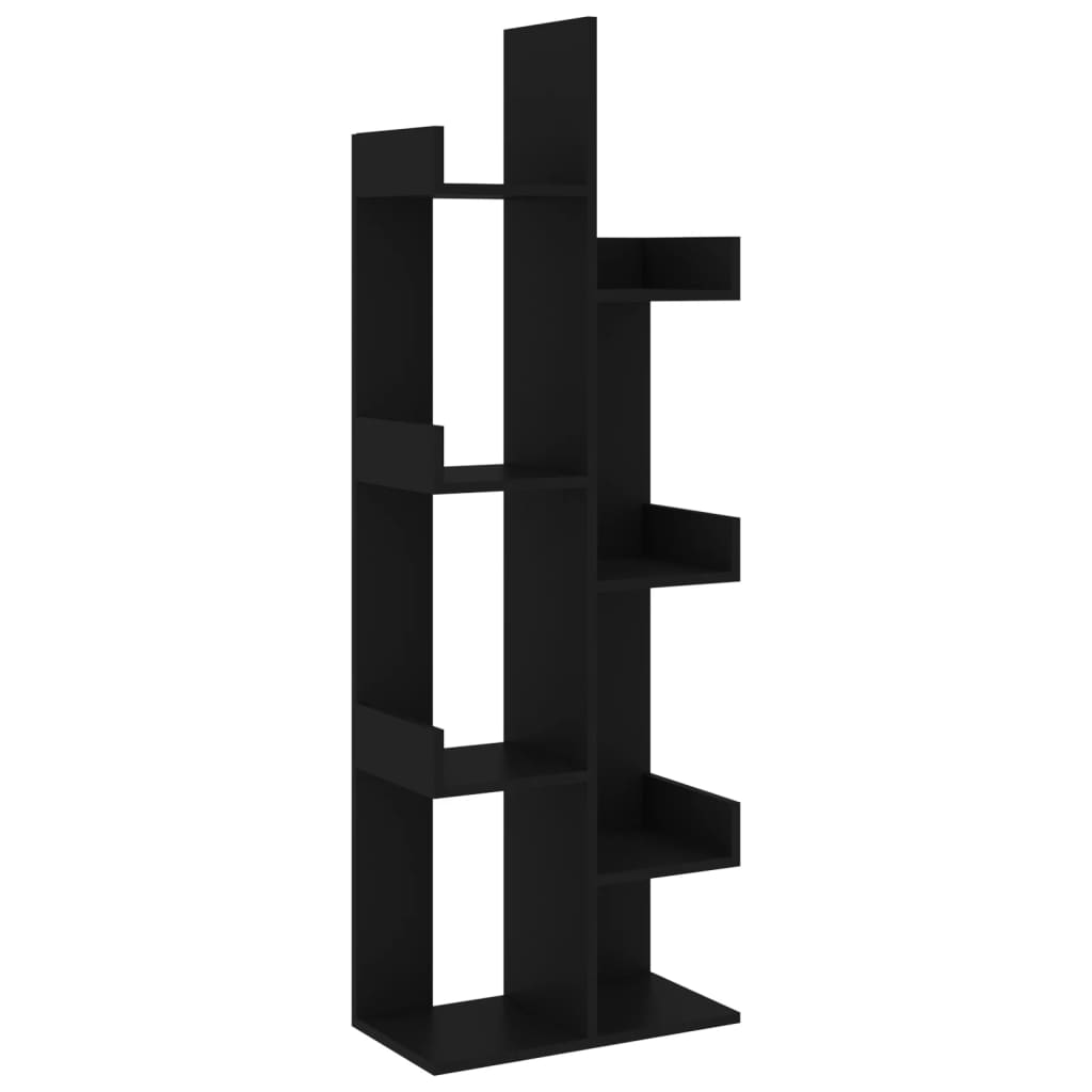 vidaXL Book Cabinet Black 48x25.5x140 cm Engineered Wood