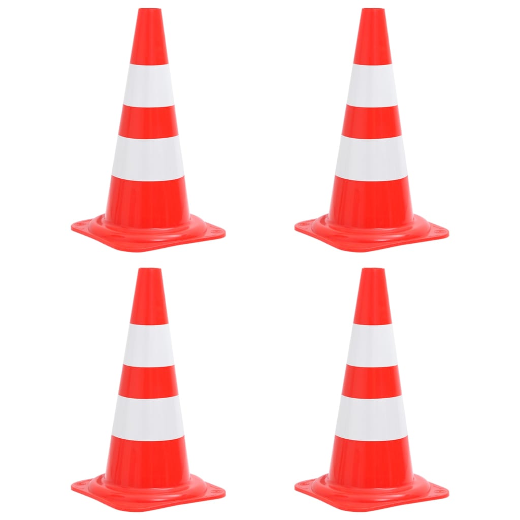 vidaXL Reflective Traffic Cones 4 pcs Red and White 50 cm