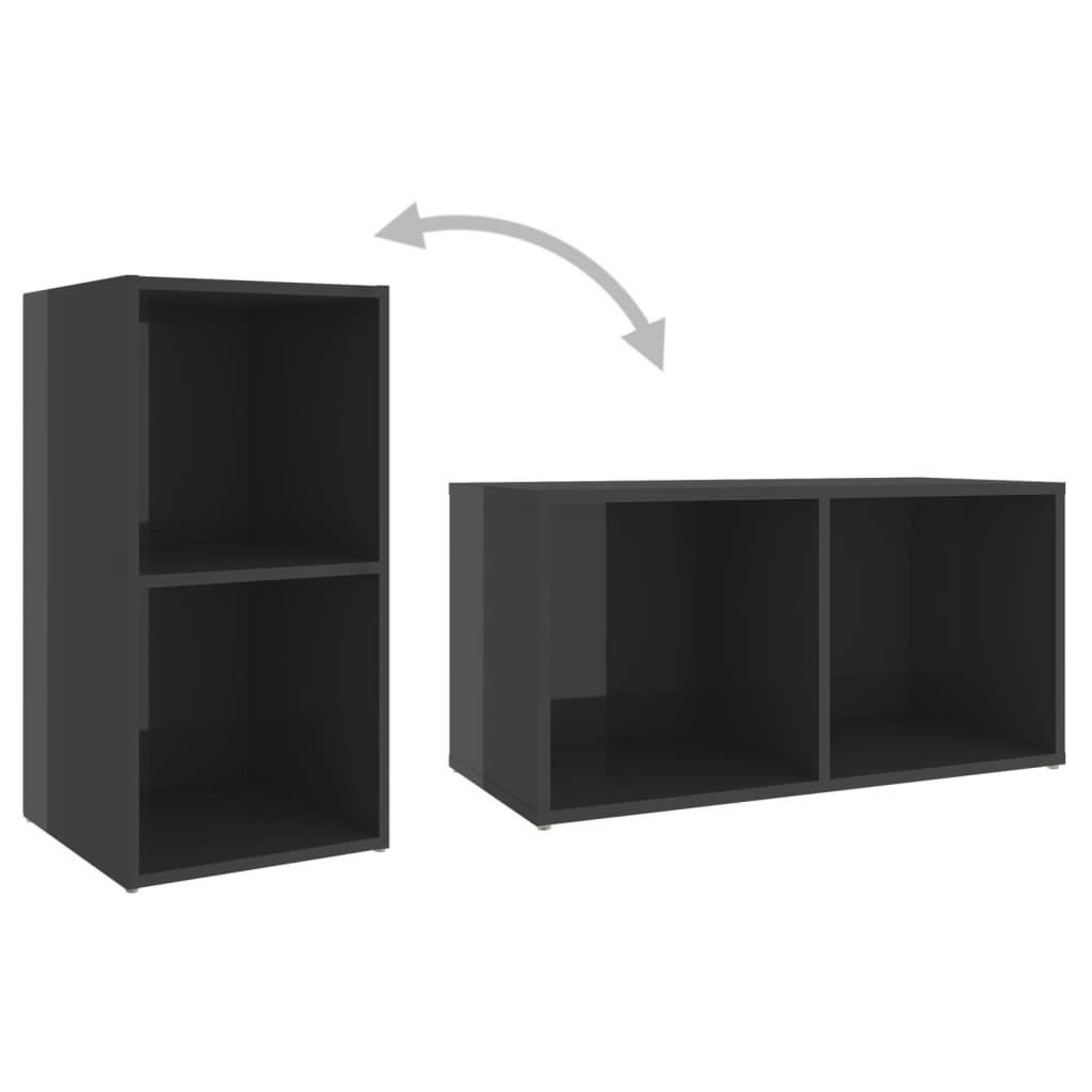 vidaXL TV Cabinets 4 pcs High Gloss Grey 72x35x36.5 cm Engineered Wood