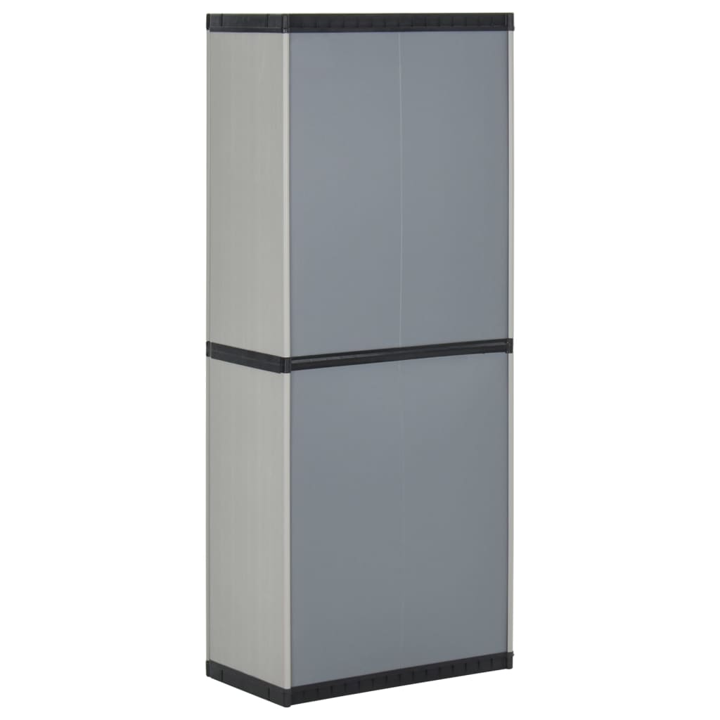vidaXL Garden Storage with 3 Shelves Grey&Black 68x40x168 cm