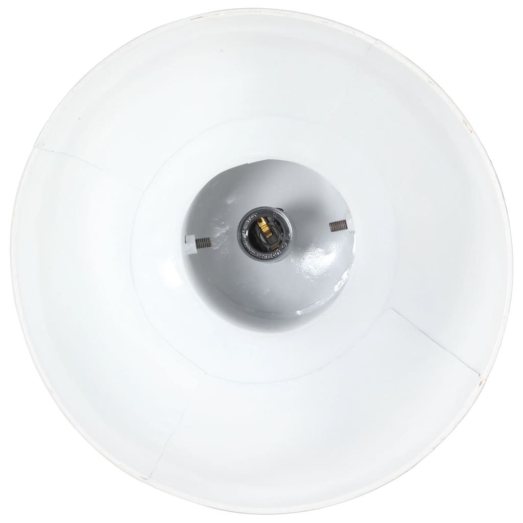 vidaXL Industrial Hanging Lamp 25 W White Round Mango Wood 32 cm E27