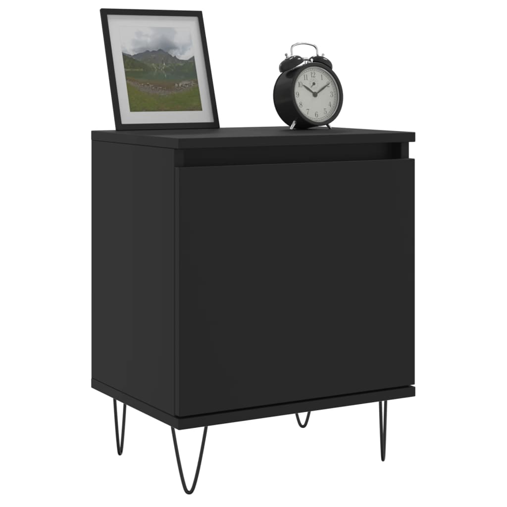 vidaXL Bedside Cabinet Black 40x30x50 cm Engineered Wood