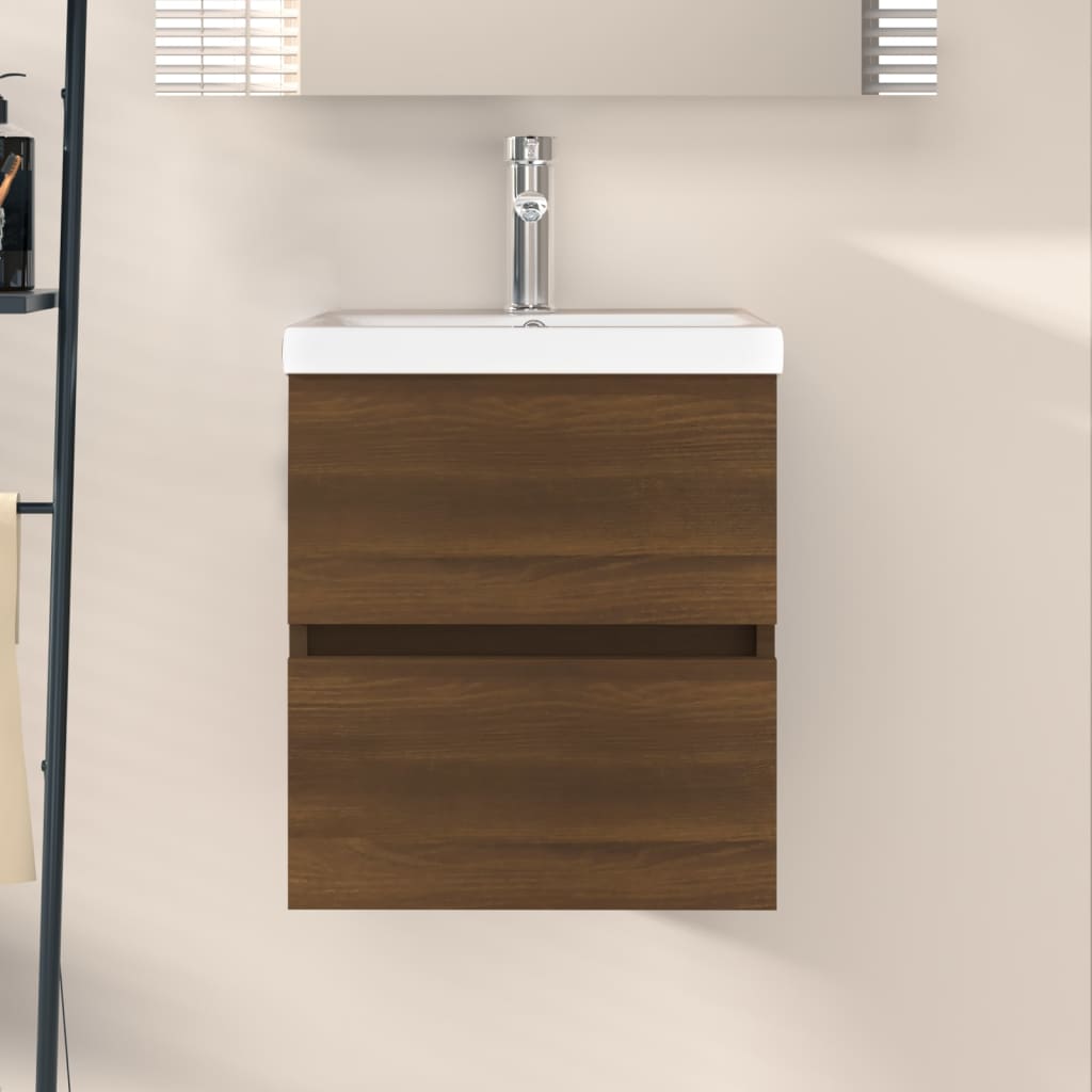 vidaXL Sink Cabinet Brown Oak 41x38.5x45 cm Engineered Wood