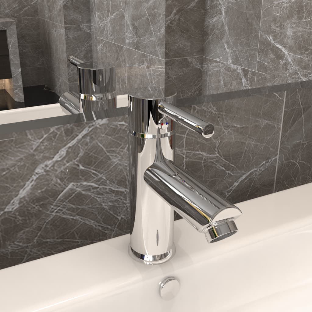 vidaXL Bathroom Basin Faucet Chromed Finish 130x176 mm