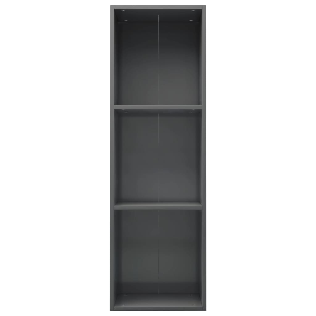 vidaXL Book Cabinet/TV Cabinet High Gloss Grey 36x30x114 cm Engineered Wood