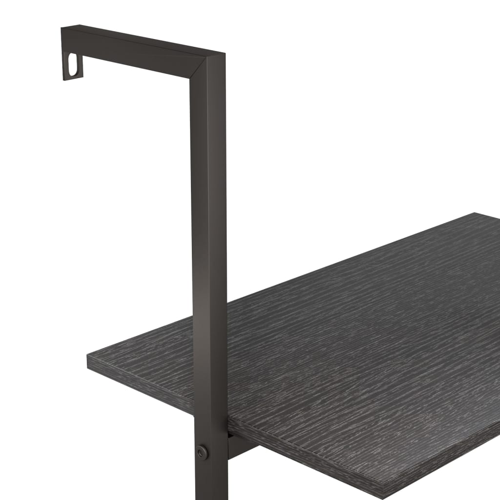 vidaXL 4-Tier Leaning Shelf Black 64x35x152.5 cm