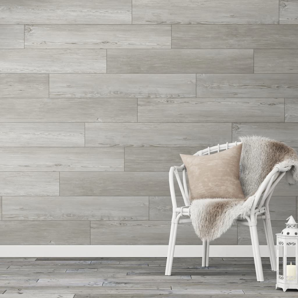 Grosfillex Wallcovering Tile Gx Wall+ 15pcs 15x90 cm Light Grey Oak