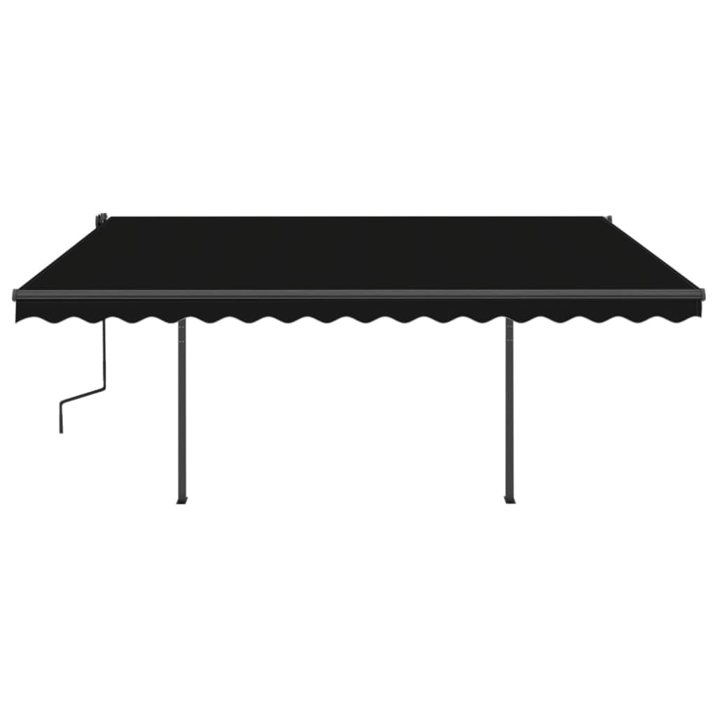 vidaXL Manual Retractable Awning with LED 4x3.5 m Anthracite
