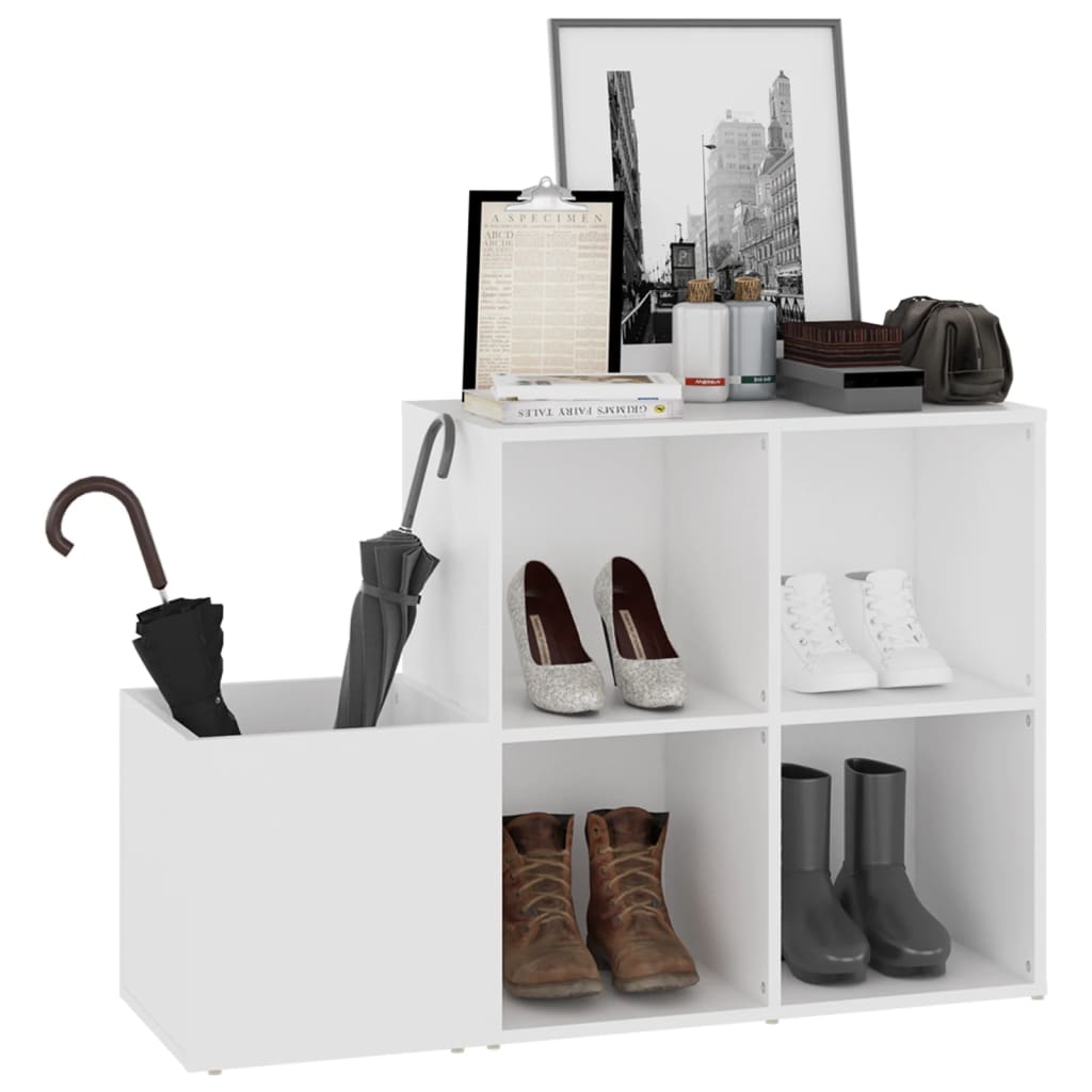 vidaXL Hall Shoe Cabinet White 105x35.5x70 cm Engineered Wood