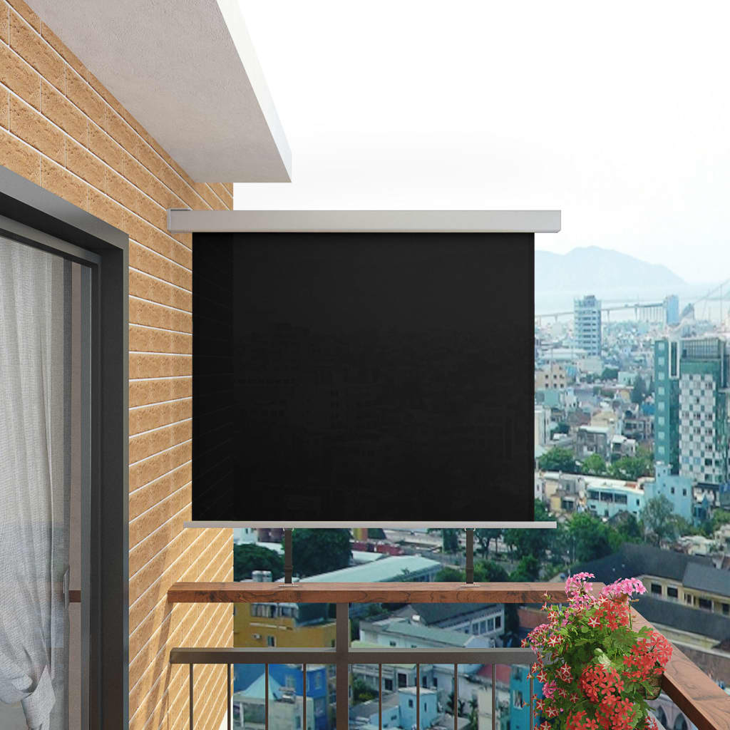 vidaXL Balcony Side Awning Multi-functional 150x200 cm Black