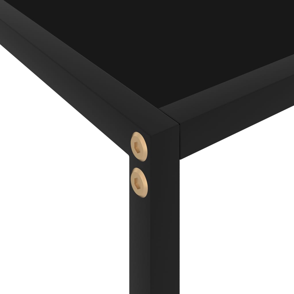 vidaXL Console Table Black 140x35x75 cm Tempered Glass