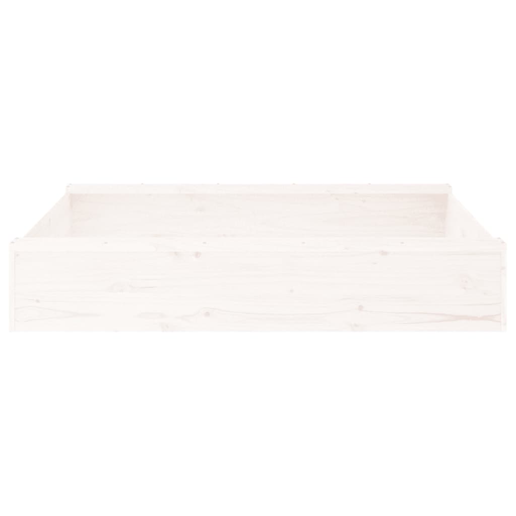 vidaXL Sandbox with Seats White Square Solid Wood Pine