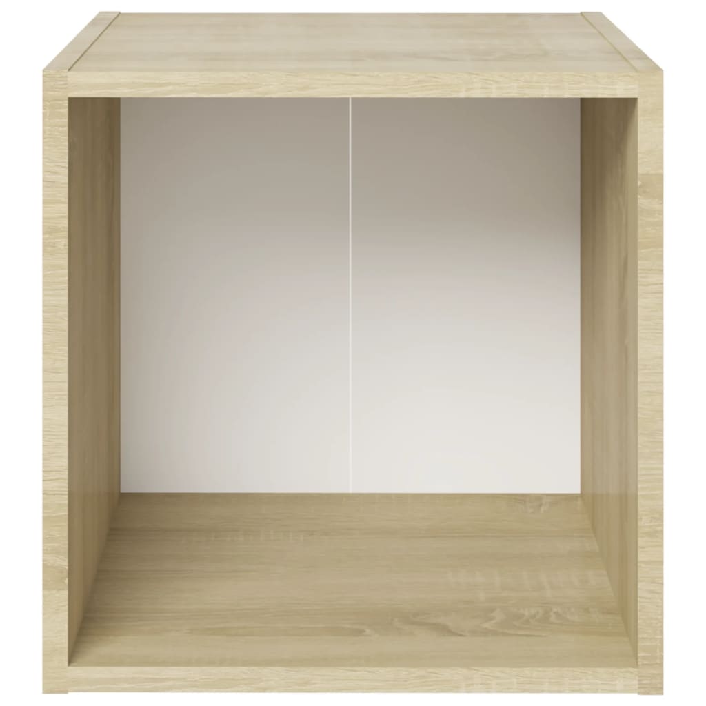 vidaXL 8 Piece TV Cabinet Set White and Sonoma Oak Engineered Wood