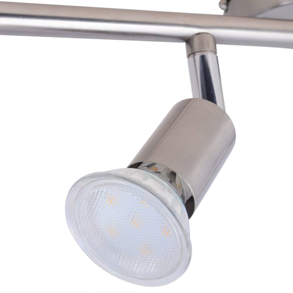 vidaXL Ceiling Lamp with 6 LED Spotlights Satin Nickel
