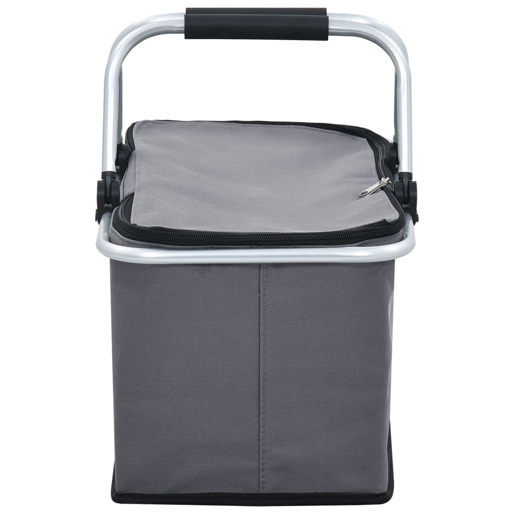 vidaXL Foldable Cool Bag Grey 46x27x23 cm Aluminium