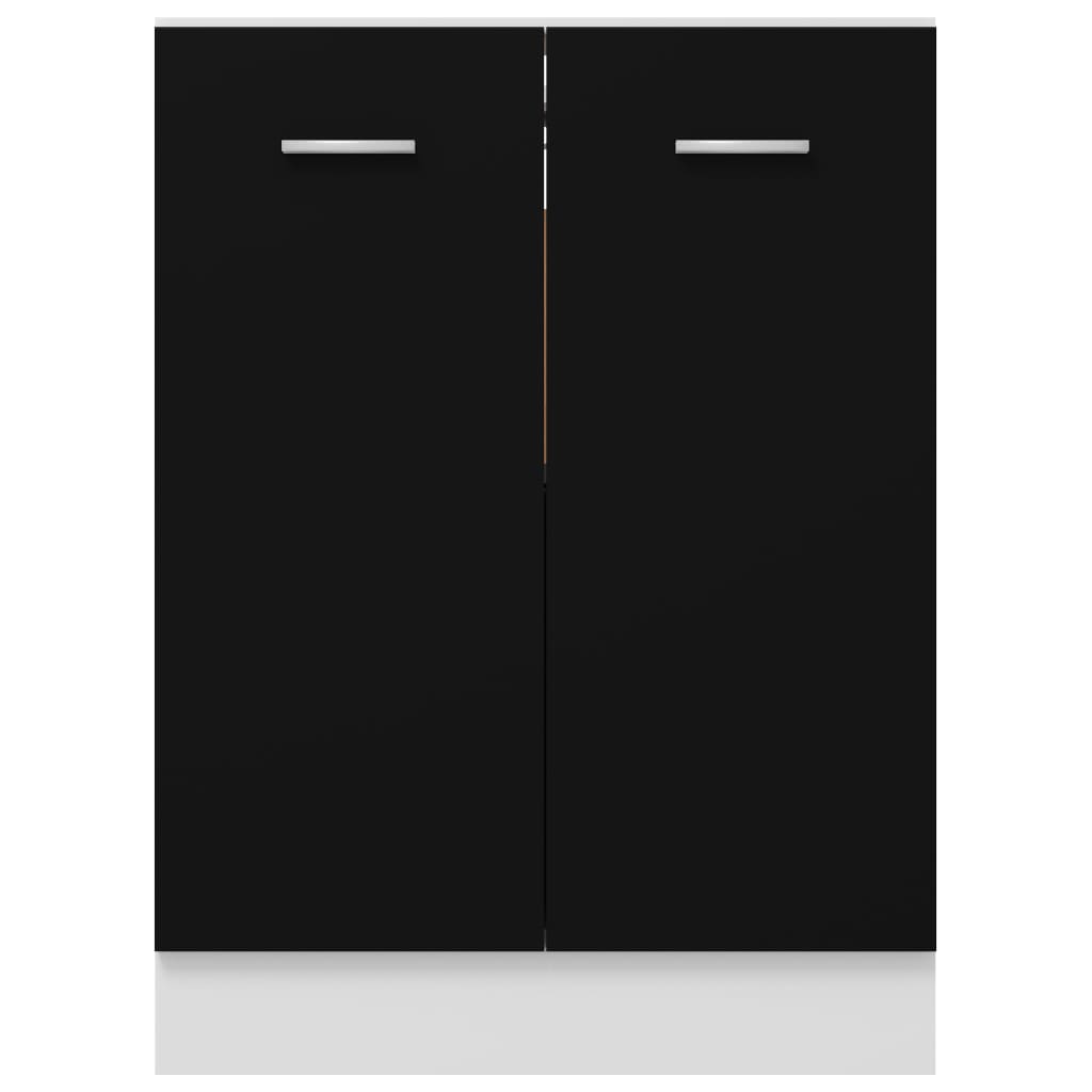 vidaXL Bottom Cabinet Black 60x46x81.5 cm Engineered Wood