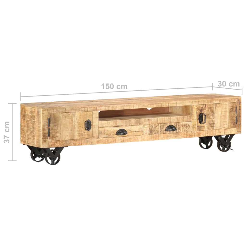 vidaXL TV Cabinet 150x30x37 cm Solid Mango Wood