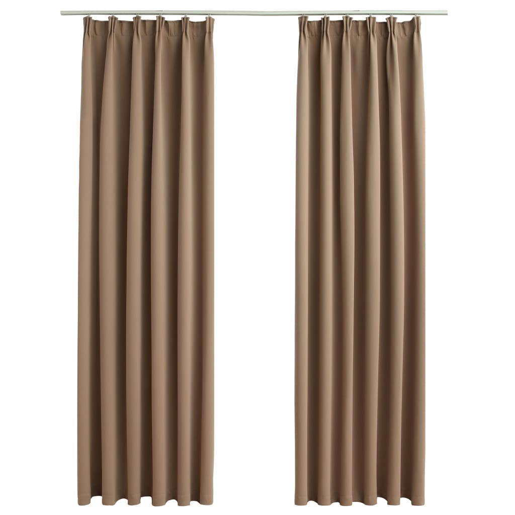 vidaXL Blackout Curtains with Hooks 2 pcs Taupe 140x175 cm