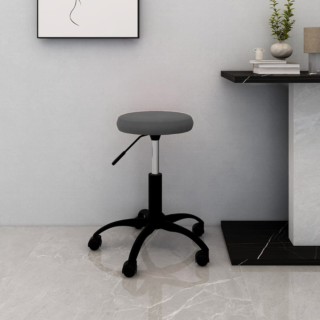 vidaXL Office Swivel Chair Dark Grey Velvet