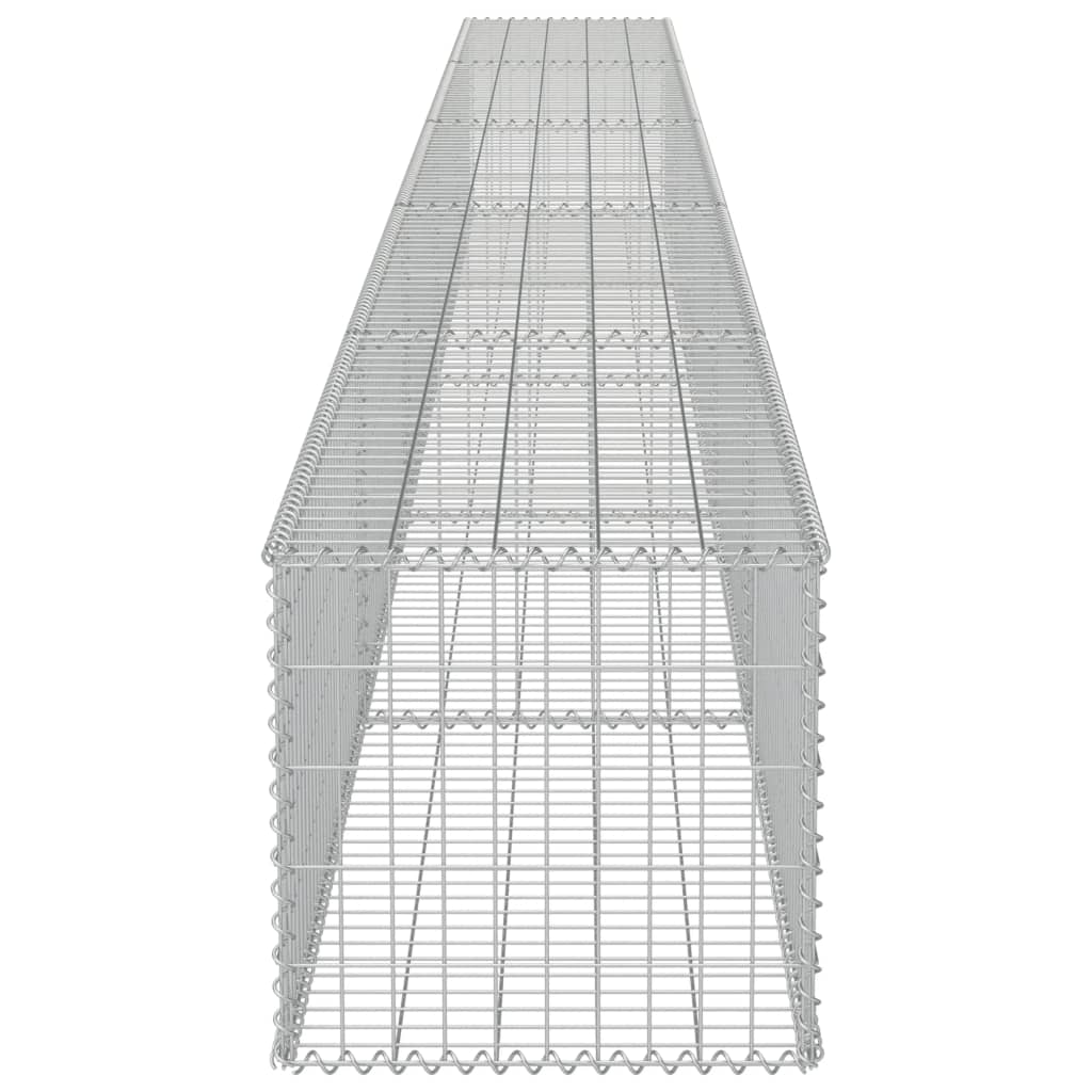 vidaXL Gabion Wall with Covers Galvanised Steel 600x50x50 cm