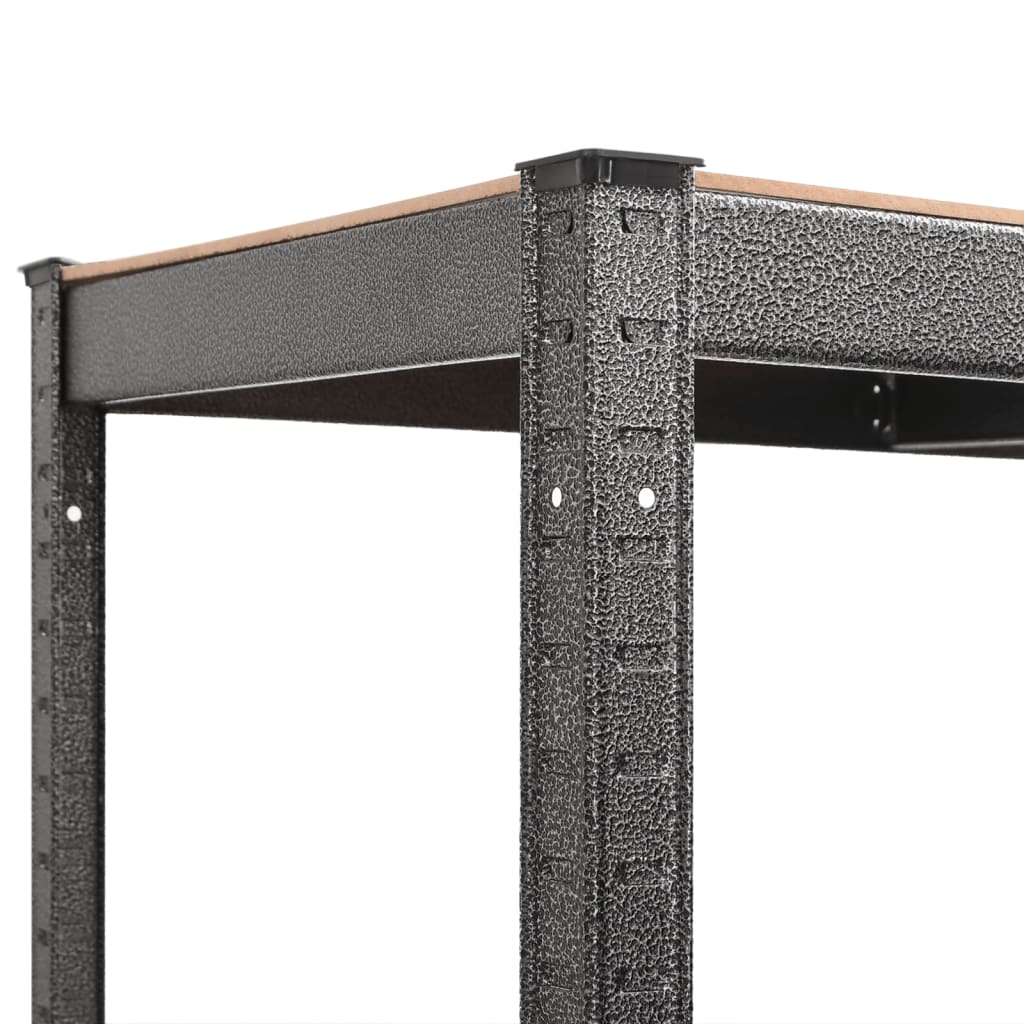vidaXL 5-Layer Heavy-duty Corner Shelf Grey Steel&Engineered Wood