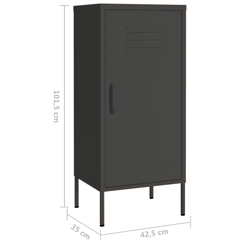 vidaXL Storage Cabinet Anthracite 42.5x35x101.5 cm Steel