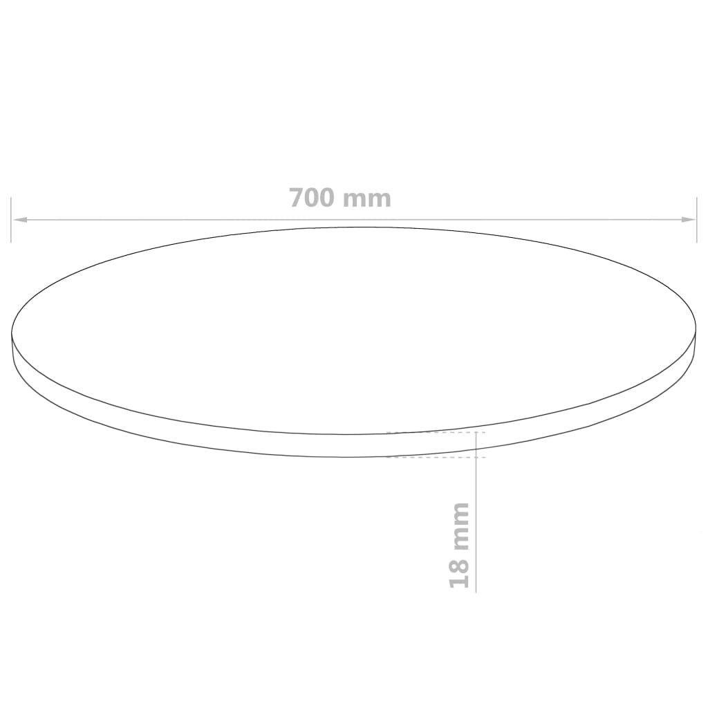 vidaXL Table Top Round MDF 700x18 mm