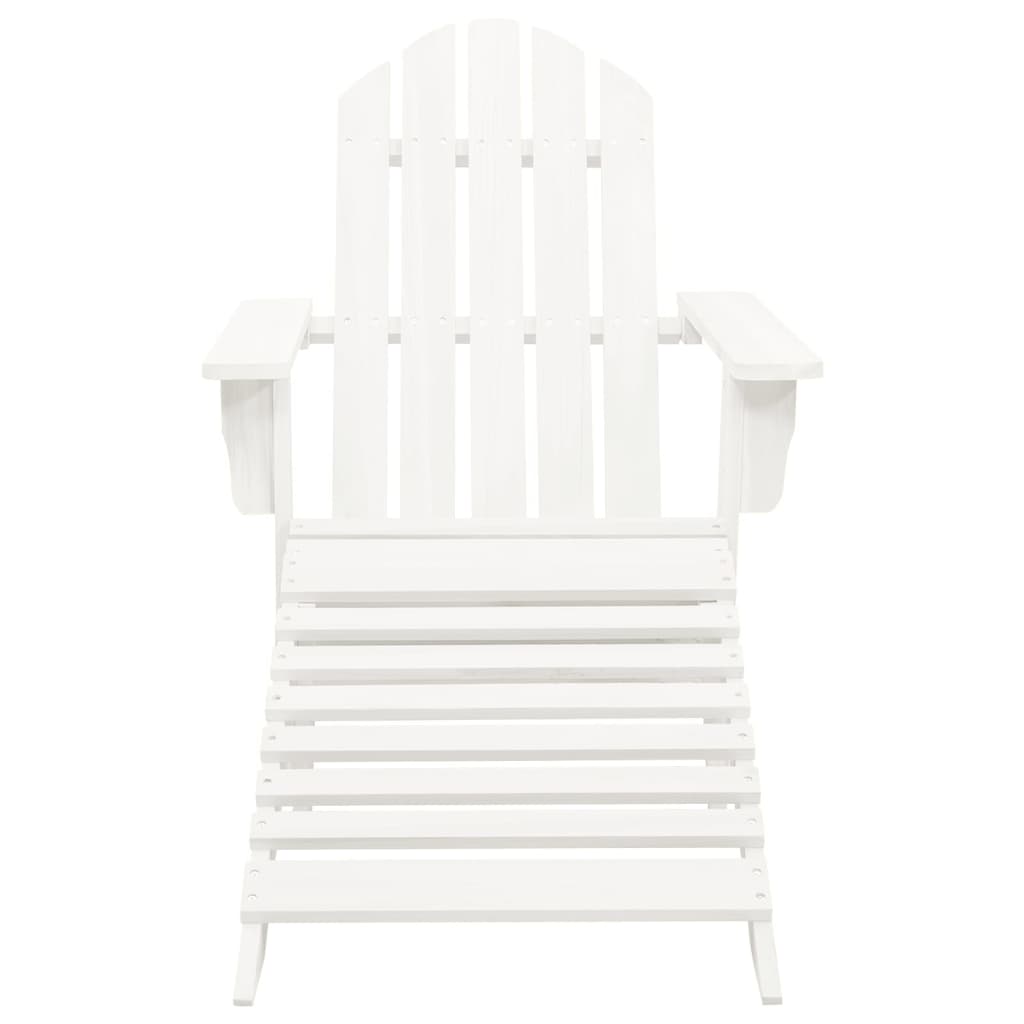 vidaXL Garden Chair with Ottoman Wood White