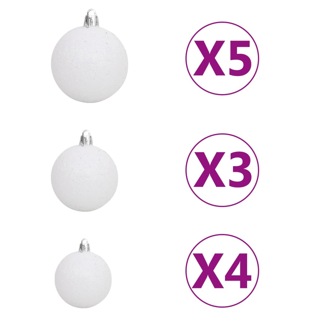 vidaXL Slim Pre-lit Christmas Tree with Ball Set Black 210 cm