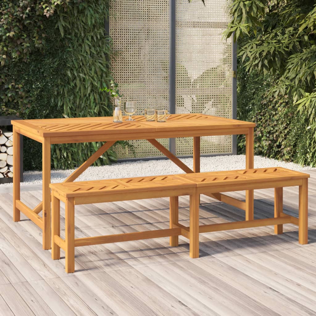 vidaXL Garden Dining Table 150x90x74 cm Solid Wood Acacia