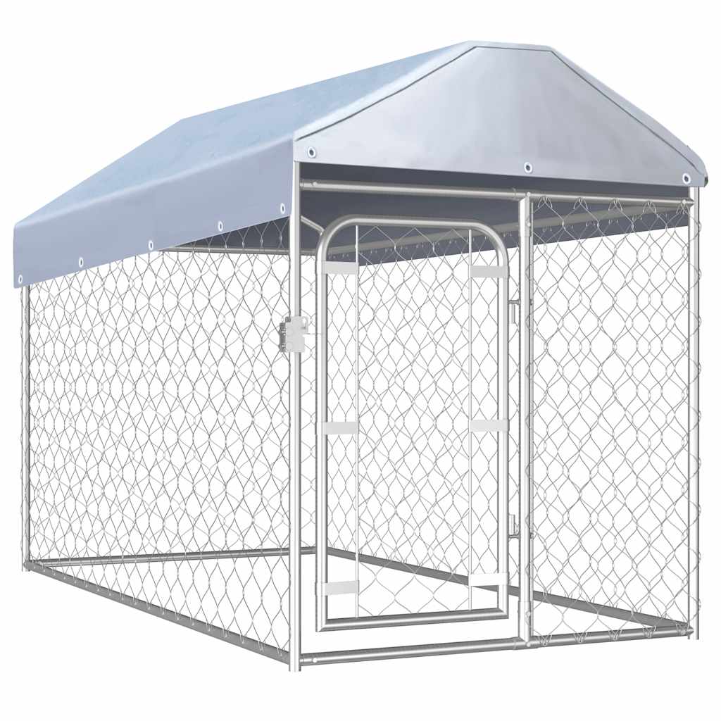 vidaXL Outdoor Dog Kennel with Roof 200x100x125 cm vidaXL.co.uk