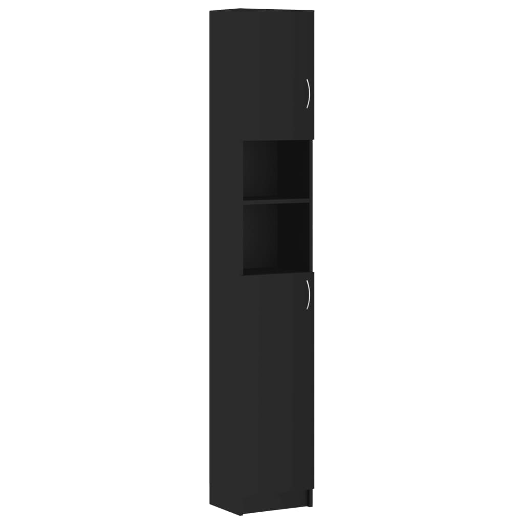 vidaXL Bathroom Cabinet Black 32x25.5x190 cm Engineered Wood