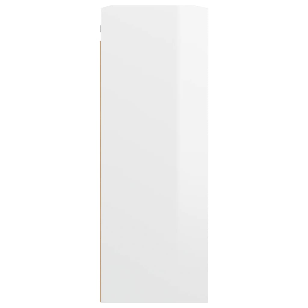 vidaXL Hanging Wall Cabinet High Gloss White 69.5x32.5x90 cm
