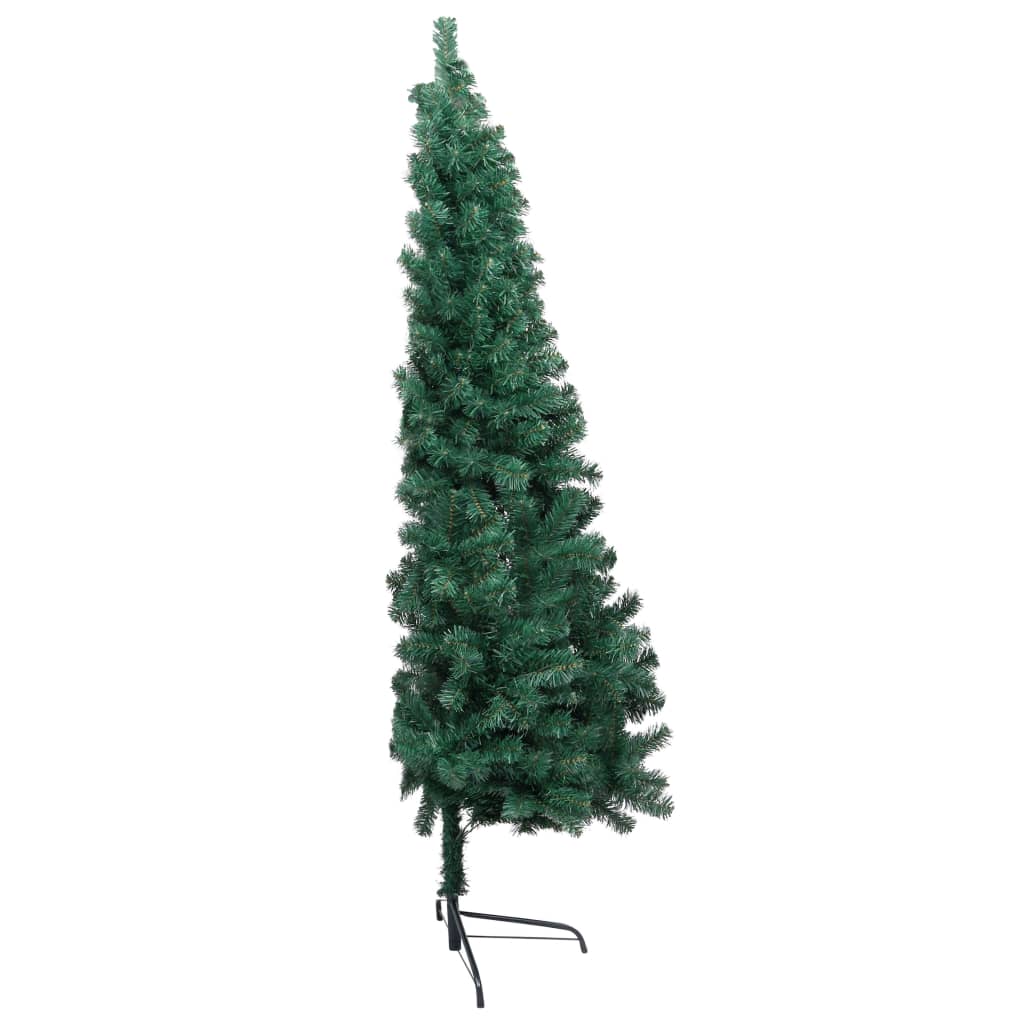 vidaXL Artificial Half Pre-lit Christmas Tree with Ball Set Green 210 cm