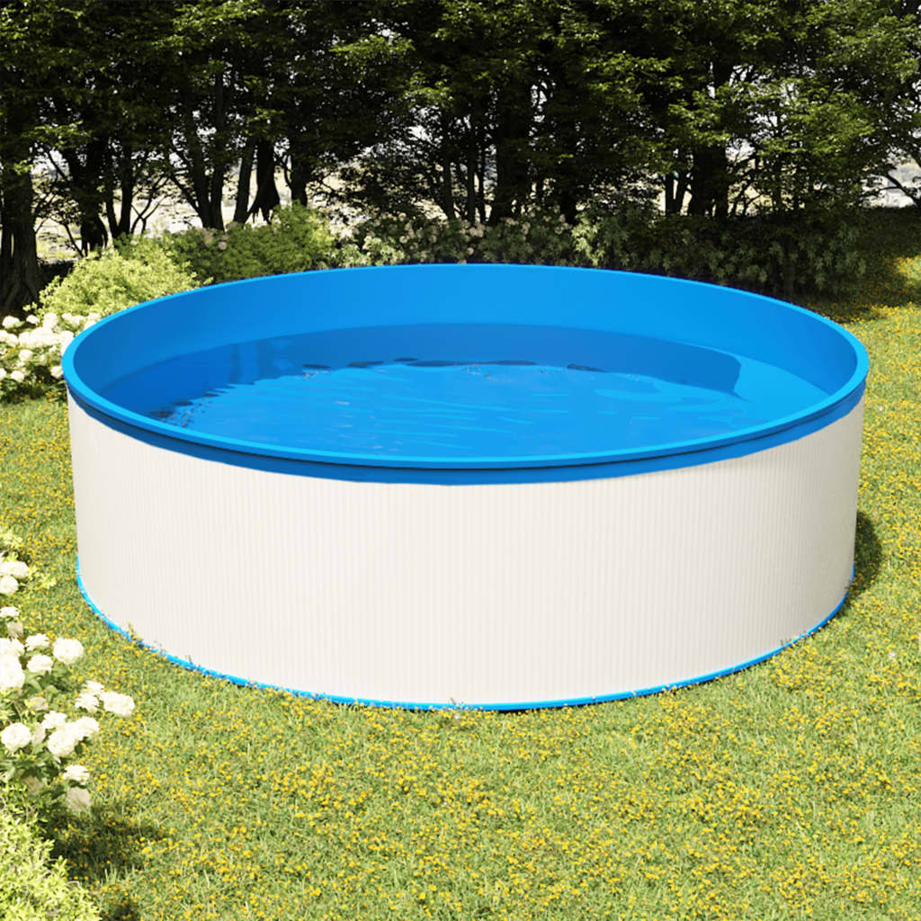 vidaXL Splasher Pool with Hanging Skimmer and Pump 350x90 cm White