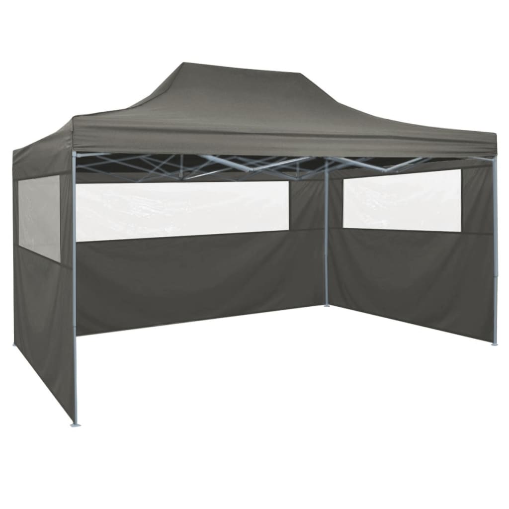 vidaXL Foldable Tent Pop-Up with 4 Side Walls 3x4.5 m Anthracite