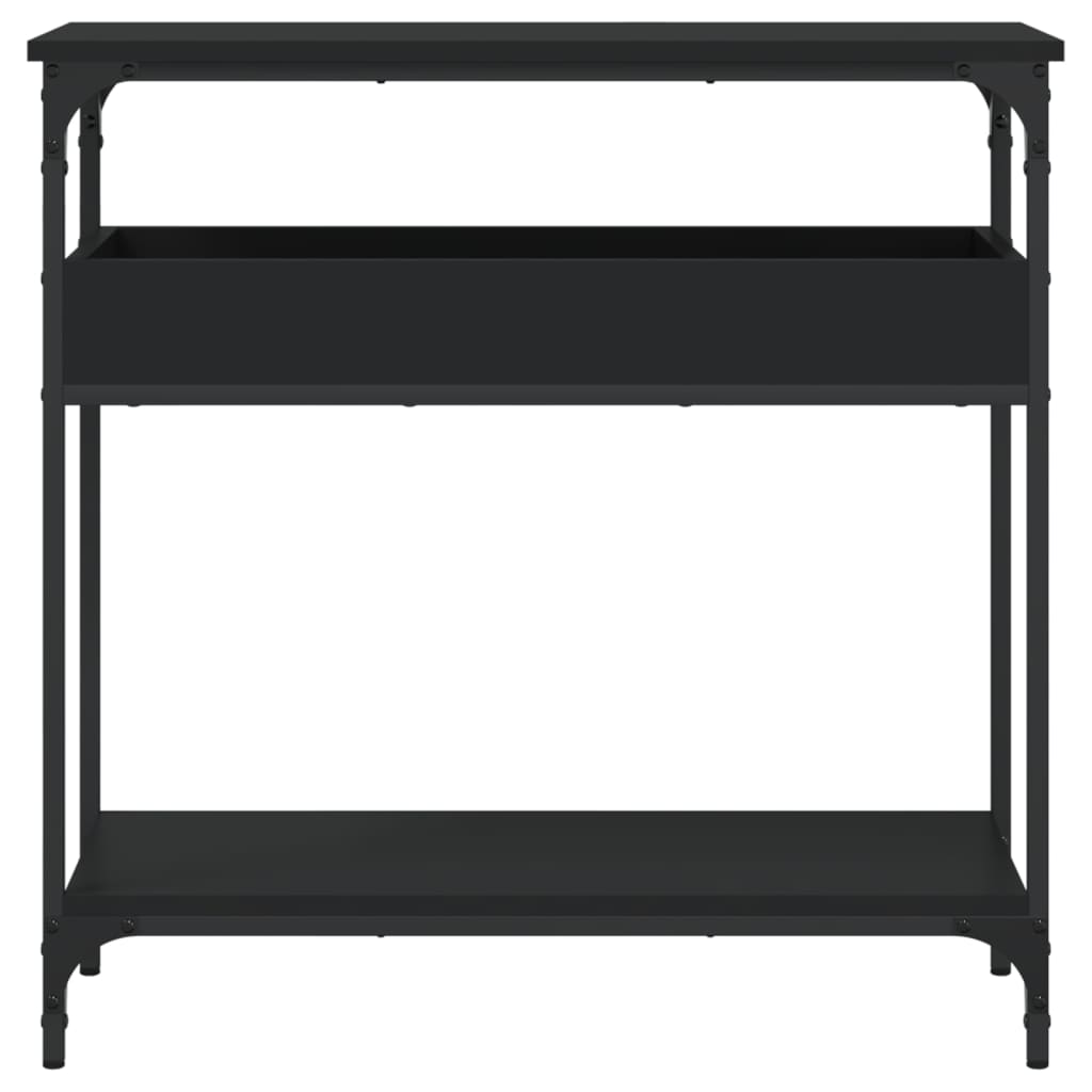 vidaXL Console Table with Shelf Black 75x29x75cm Engineered Wood