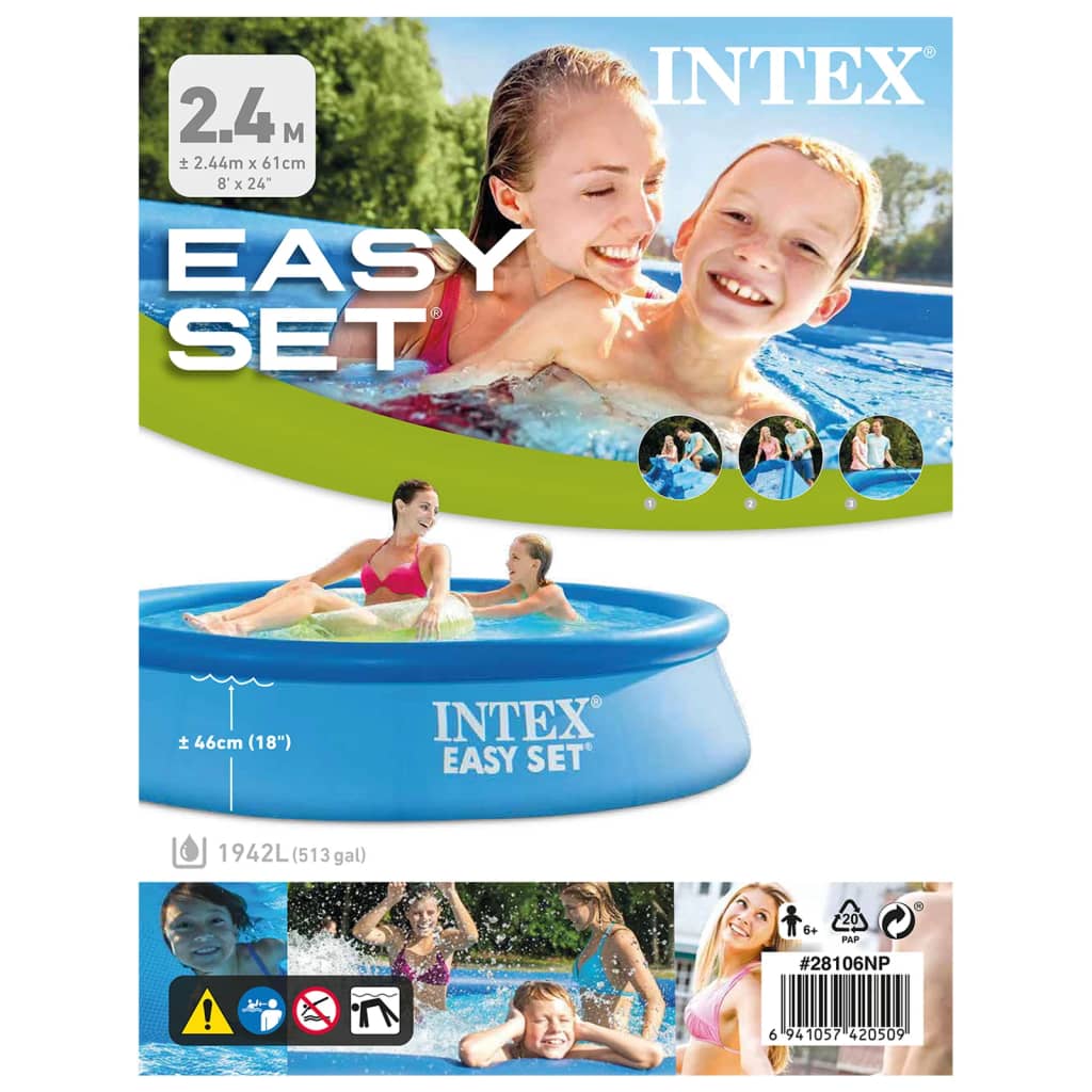 Intex Swimming Pool Easy Set 244x61 cm PVC