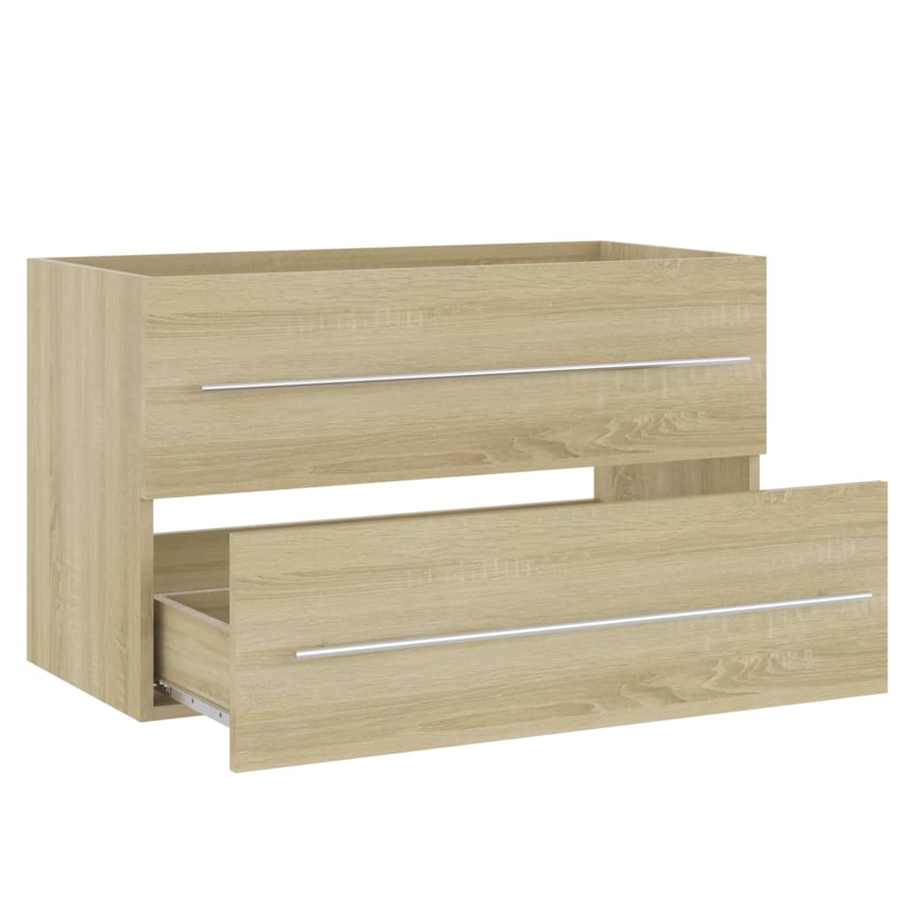 vidaXL Sink Cabinet Sonoma Oak 80x38.5x48 cm Engineered Wood