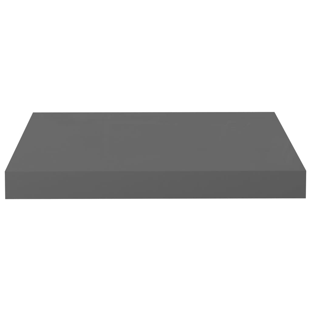 vidaXL Floating Wall Shelf High Gloss Grey 40x23x3.8 cm MDF