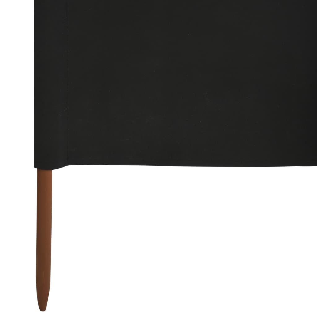 vidaXL 6-panel Wind Screen Fabric 800x120 cm Black