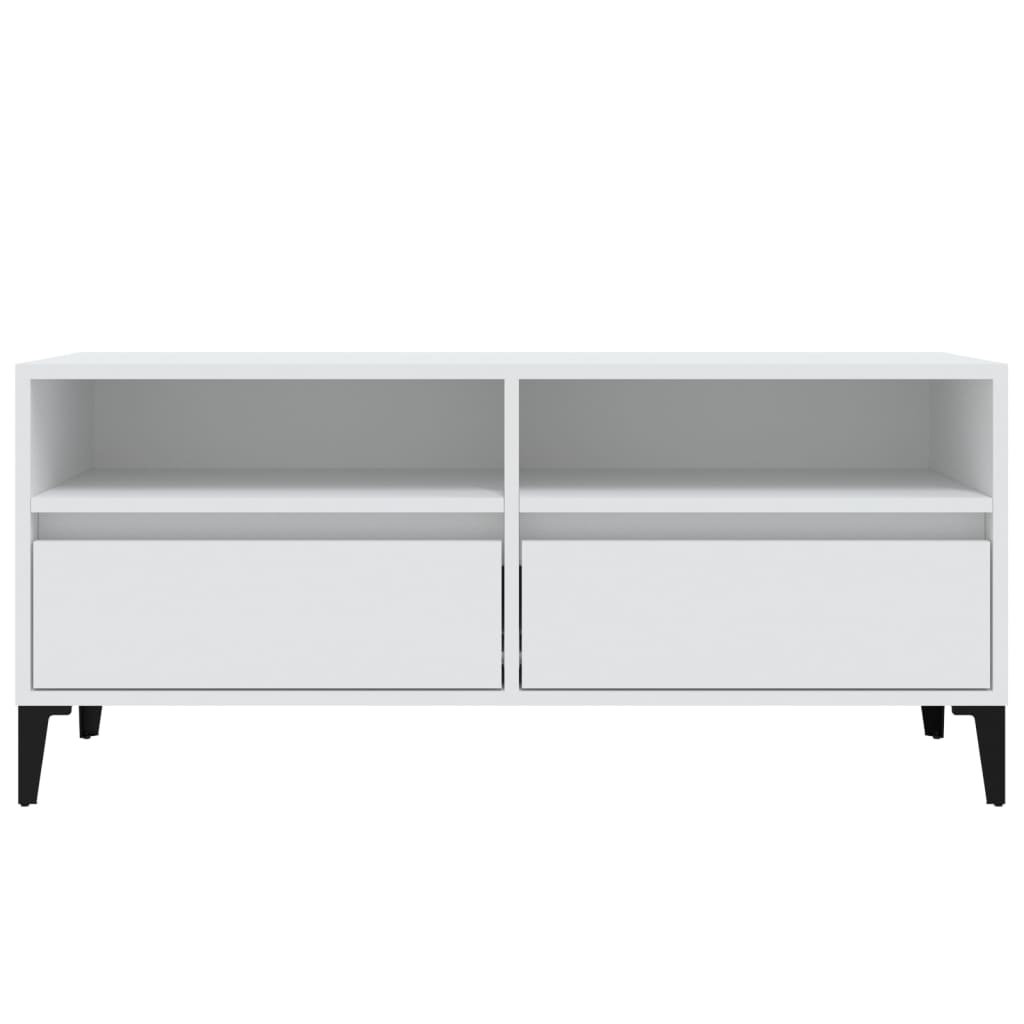 vidaXL TV Cabinet White 100x34.5x44.5 cm Engineered Wood