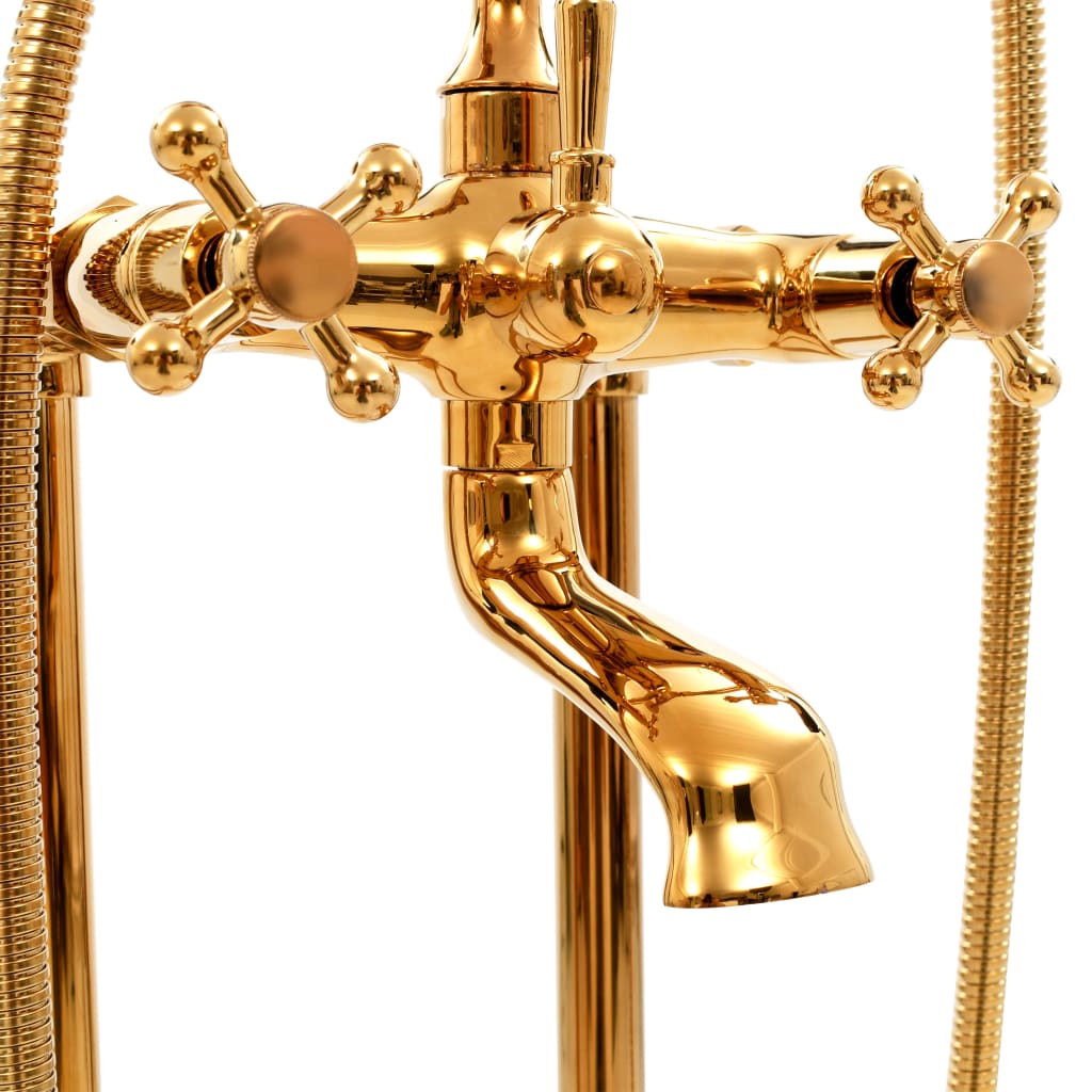 vidaXL Freestanding Bathtub Faucet Stainless Steel 99.5 cm Gold