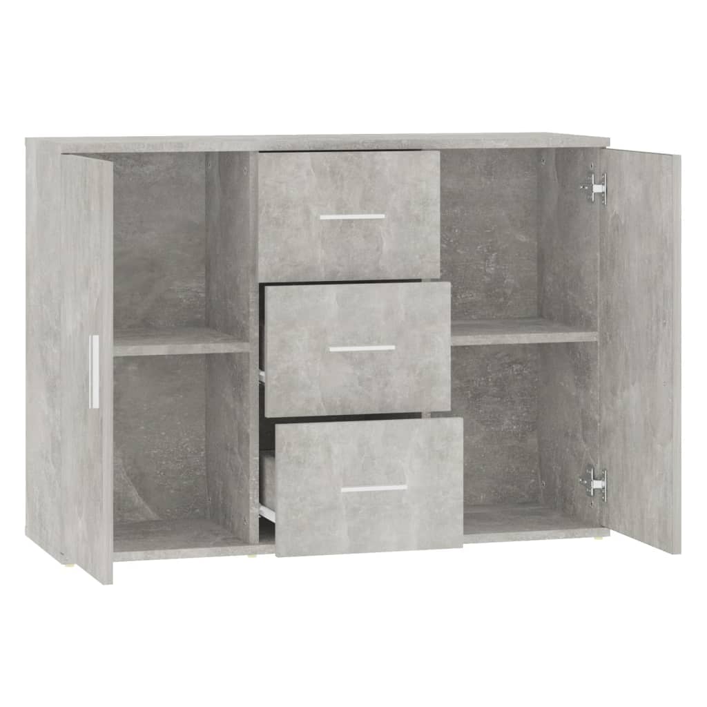 vidaXL Sideboard Concrete Grey 91x29.5x65 cm Engineered Wood