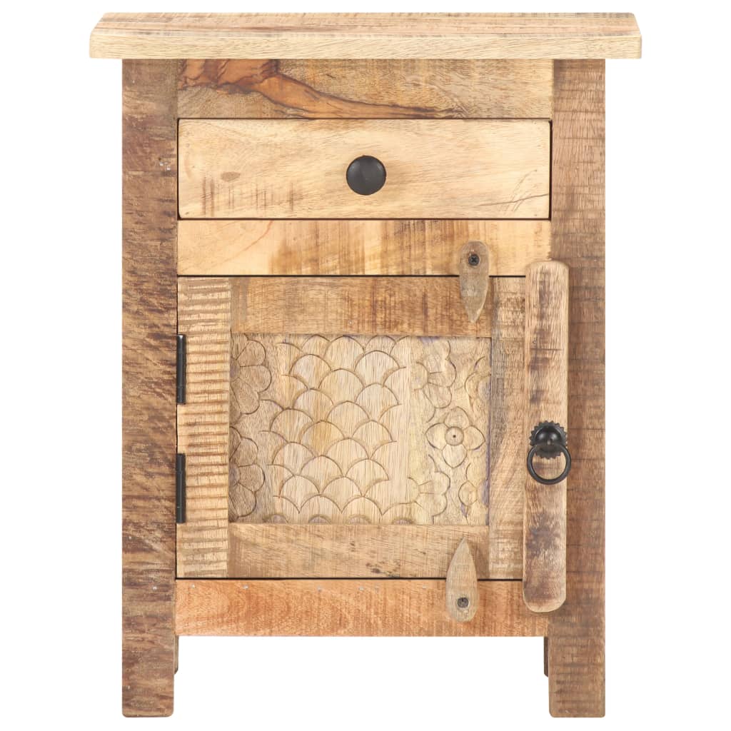 vidaXL Bedside Cabinet 40x30x50 cm Rough Mango Wood