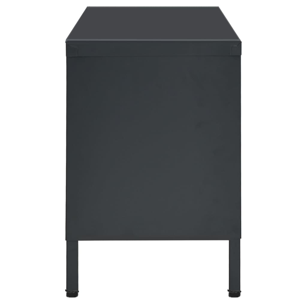 vidaXL TV Cabinet Anthracite 90x30x44 cm Steel and Glass